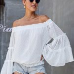 Romantic διάφανη μπλούζα λευκή