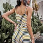 Ριγέ rib μίνι φόρεμα