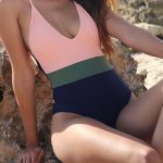 Τρίχρωμο ολόσωμο V neck