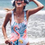 Flamingo printed ολόσωμο