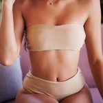 Lurex στράπλες μπικίνι χρυσό