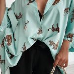 Oversized πουκαμίσα tiger pattern