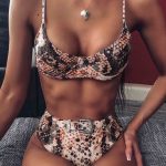 Snakeskin μπικίνι metallic detail