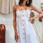 Λευκό στράπλες φόρεμα