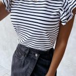 Ruffle striped top