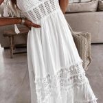 Boho crochet maxi φόρεμα
