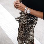 Wrap ruffle λέοπαρ φούστα