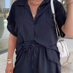 Office look σετ πουκάμισο σορτς