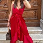 Wrap satin φόρεμα