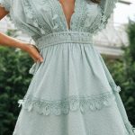 Φυστικί boho φόρεμα