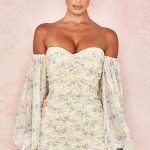 Ruched έξωμο bodycon φόρεμα