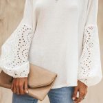 Μπλούζα με διάτρητα μανίκια