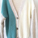 V neck δίχρωμη ζακέτα βεραμάν