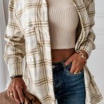 Μπεζ καρώ πανωφόρι