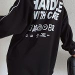 Printed longline φούτερ μαύρο