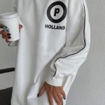 Printed longline φούτερ λευκό