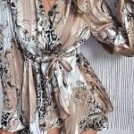 Chiffon leopard details φόρεμα