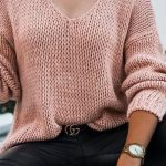 Cozy V neck πουλόβερ baby pink