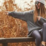 Metallic leggings ανθρακί