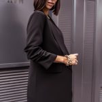 Oversized longline blazer μαύρο