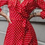 Πουά φόρεμα με βολάν