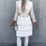 Puffy longline parka λευκό