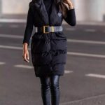 Puffy longline parka μαύρο