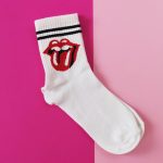 Rolling stones stamp socks