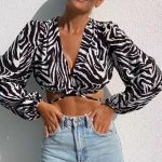 Zebra pattern crop top