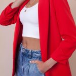 Casual stylish blazer κόκκινο