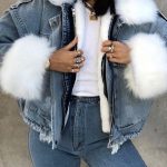 Denim jacket με γούνα