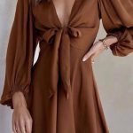 Front tie chiffon φόρεμα