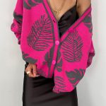 Leaf pattern cardigan