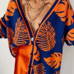 Leaf pattern cardigan