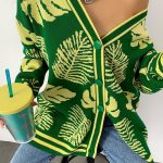 Leaf pattern cardigan