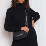 Turtleneck φαρδύ πουλόβερ μαύρο