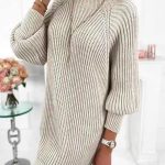 Turtleneck φαρδύ πουλόβερ μπεζ