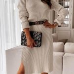 Turtleneck knit φόρεμα