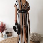 Ριγέ longline γιλέκο