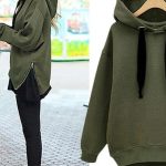 Hoodie side zip χακί