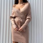 Wrap V back φόρεμα