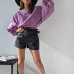 Τοπ με balloon μανίκια λιλά