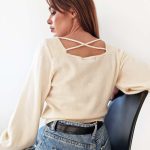 Ζακέτα με cut outs λευκό