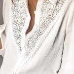 Boho embroidered shirt λευκό