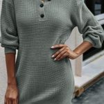 Πλεκτό μίνι φόρεμα γκρι