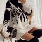 Printed ζιβάγκο μπλουζοφόρεμα μαύρο