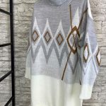 Printed ζιβάγκο μπλουζοφόρεμα γκρι