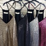 Mirror sequin V neck τοπ μαύρο
