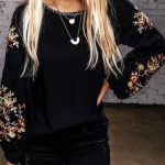 Boho embroidered sleeve τοπ