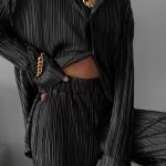 Casual σατινέ σετ μαύρο